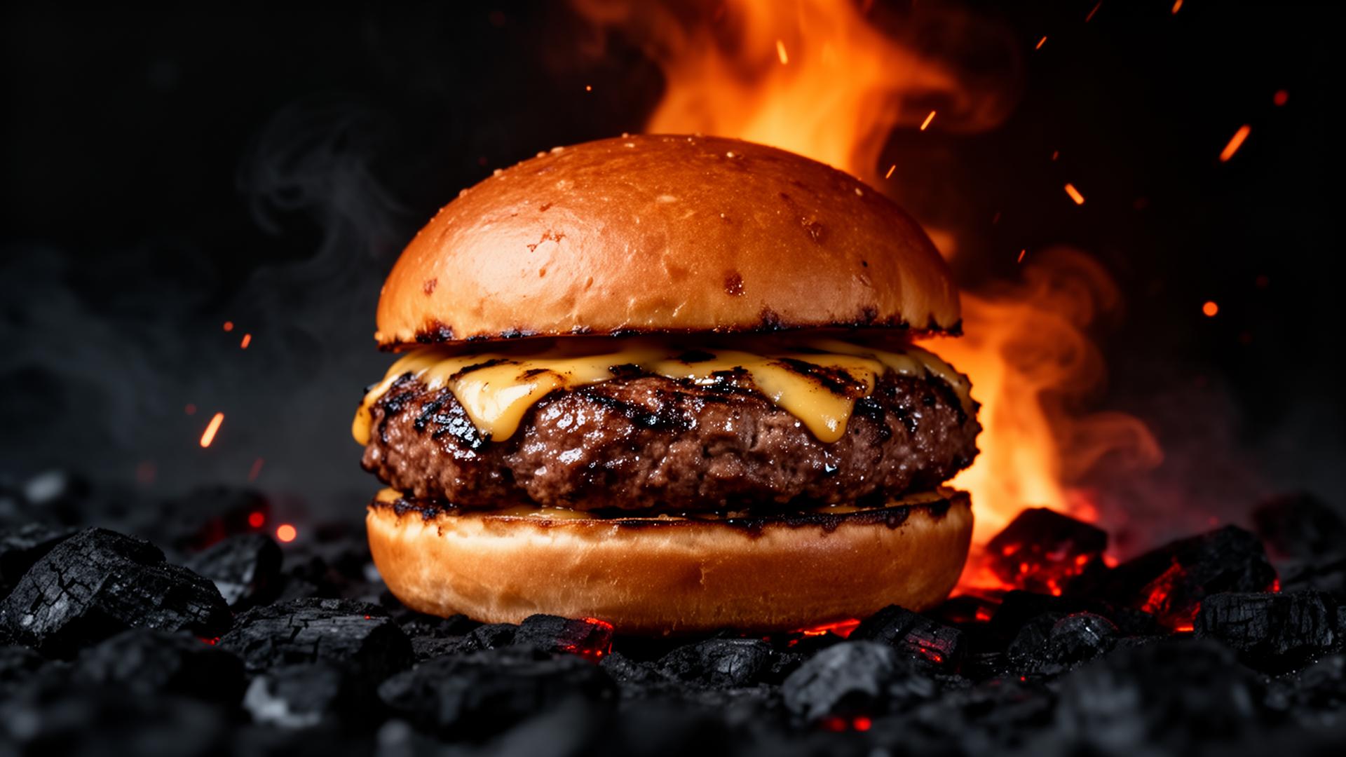 Flame grilled burger